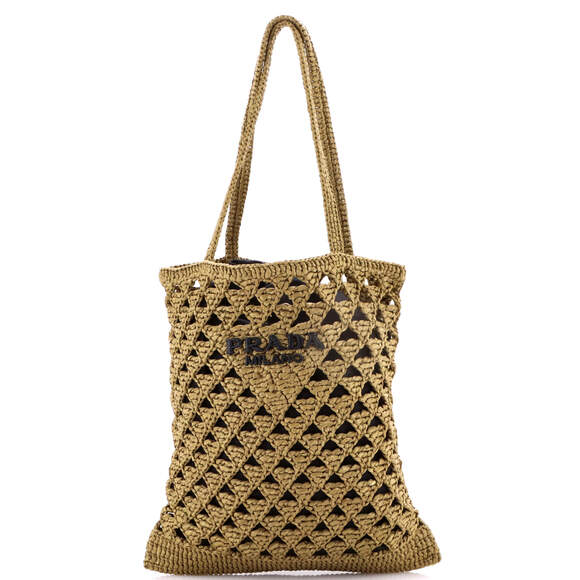 Prada Handbags - Prada Triangle Logo Open Tote Raffia #224585P19B
